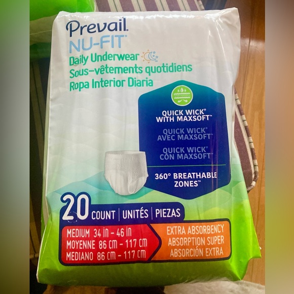 Prevail NU-FIT Daily Underwear 20 Count
3 Packages Size Medium - Picture 4 of 4